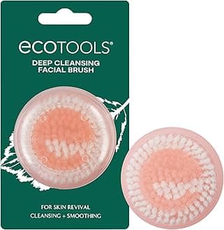 EcoTools Deep Cleansing Facial Brush, Manual Facial Cleansing Brush Exfoliates & Deeply Cleanses, Remove Makeup & Dry Skin, Eco-Friendly Face Brush for Cleansing, Color May Vary, 1 Count
