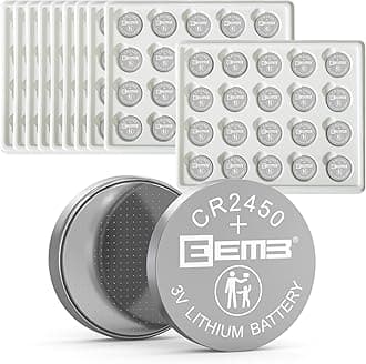 EEMB 200PCS CR2450 Battery 3V Lithium Battery 2450 Button Coin Cell Batteries DL2450、ECR2450、BR2450 for Watch Tea Lights Votive Candles Alarm System Car Key Fob Remote Control Calculators Toys Games