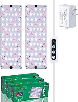 Grow Light Strip, 3-Pack 6/12/16H Timer Plant Lights for Indoor Plants, Dimmable LED Grow Light Full Spectrum, 20W Flat Plant Grow Lights Panels, Under Cabinet Grow Lamps for Indoor Plants