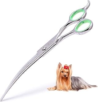 LovinPet Pet Grooming Scissors Professional Dog Cat Grooming Shears with Round Tip Stainless Steel Strong and Sharp Blade Heavy Duty Thinning Curved Cutting Straight Tool Set