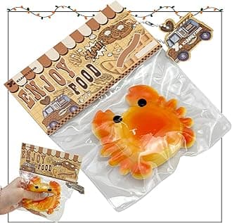 Taba Squishy Toys,Valentines Cat Paw Cute Kawaii Squeeze Toys ,Sticky Squishy Fidget Toys Silicone Squeeze Toy for Stress Relief,Cute Soft Toys,Best Valentines Gift for Anniversary (Breaded Crab)