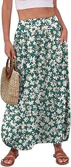 ANRABESS Women's Summer Long Maxi Skirts 2025 Trendy Ankle Length High Waisted Boho Flowy Beach Skirt with Pockets Fashion