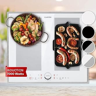 Klarstein Induction Hob, 7000W Electric Hobs Induction Cooker, 4 Ring Electric Pan Hob, Built-In Table Top Cookers w/ 4 Hobs, Touch Control, Inductions Heater Cooktops, Hot Plates for Cooking