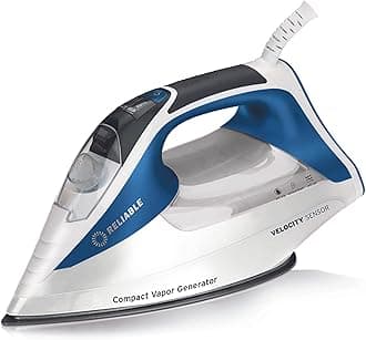 Reliable Velocity 240IR Steam Iron for Sewing, Quilting and Clothes, 1800W Compact Vapor Generator, Leak Free Continuous Steam, Touch Activated Control, Scratch Resistant and Easy to Clean Soleplate