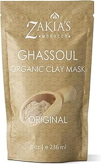 Moroccan Ghassoul Clay Mask - Organic Natural Facial Mask and Skin Care Treatment - Anti-aging Mud Mask Heals Dry & Oily Skin, Acne, Eczema & Psoriasis - 8 Oz