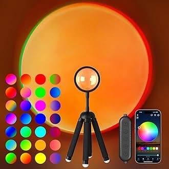 Sunset Lamp Projector with APP Control Multicolor Changing Led Lights for Room, 360 Degree Rotation Sunlight Lamp Set Mood Lighting Bedroom Decor Christmas Gifts Photography for Women