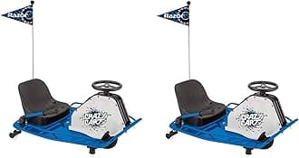 Razor High Torque Motorized Outdoor Drifting Crazy Cart Ride with Drift Bar, Smooth Wheels, and Rechargeable Battery, Blue (2 Pack)
