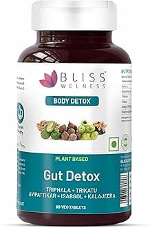 Bliss Welness Gut Detox Health Cleanse Purify - 60 Veg Tablets