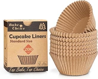 200pcs Cupcake liners for baking Unbleached brown