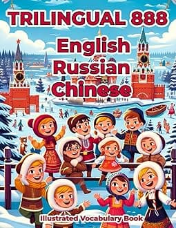 Trilingual 888 English Russian Chinese Illustrated Vocabulary Book: Colorful Edition Paperback – January 1, 2024