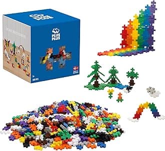 600 Piece Interlocking Building Blocks for Kids, Open Ended Connecting Toys, STEM Bin Classroom Mini Manipulatives Play Tube - Basic Color Mix