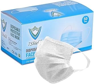 - Disposable Surgical 3Ply Unisex Mask - Ultra Soft Fabric Wide Ear Loop, Comfortable, Inbuilt Plastic Coated Nose Pin, CE and ISO Certified, Convenient Box Pack (White-500 pcs)
