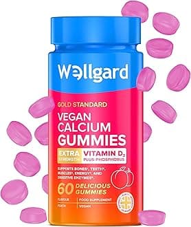 – Wellgard Vegan Calcium Gummies, Phosphorus, Natural Fruity Flavoured, Supports Healthy Bones, Muscles & Teeth, UK Formulated
