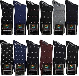 Mens Men Cotton Dress Socks Fun Colorful Fashion Stretchable Classic Comfort Mid Calf Crew Socks 10-13