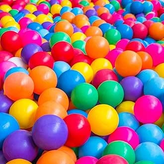 Ball Pit Balls 1000pcs for Kids, Children Crush-Proproof Plastic Balls for Ball Pit with 7 Bright Colors, Safe and Non-Toxic, BPA Free, Baby Toddler Pit Balls with Storage Net Bag (2.2inch)