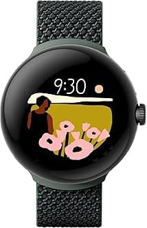 Pixel Watch LTE Smartwatch Compatible with Cellular or WiFi Data, GPS, BT and Heart Rate Monitor 41mm, Bulk Packaging (Woven Green)