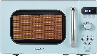 Retro Small Microwave Oven With Compact Size, 9 Preset Menus, Position-Memory Turntable, Mute Function, Countertop Microwave Perfect For Small Spaces, 0.7 Cu Ft/700W, Green, AM720C2RA-G