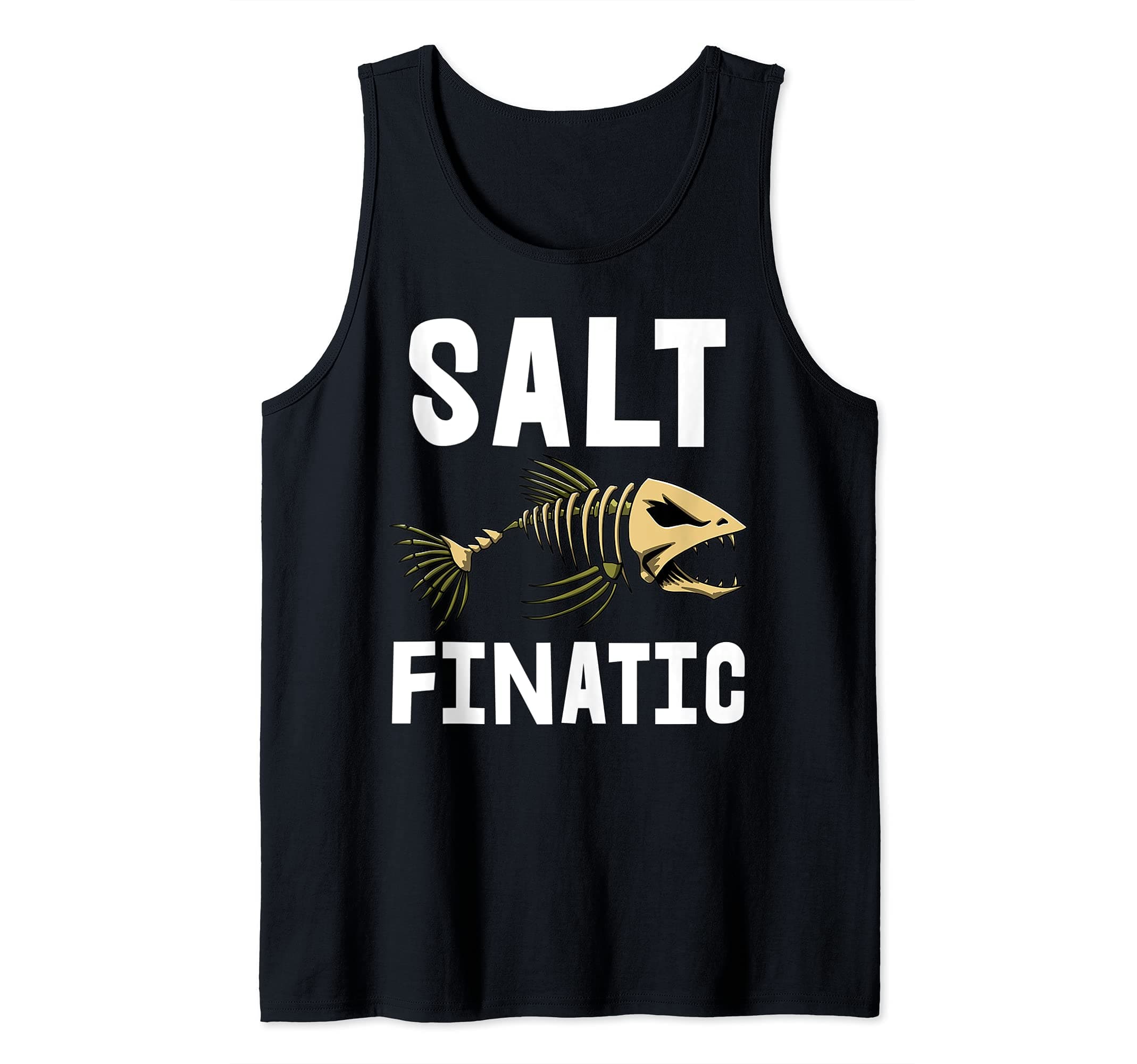 Salt Finatic Tee Shirt Skeleton Fish Bone Tees Sharp Teeth Tank Top