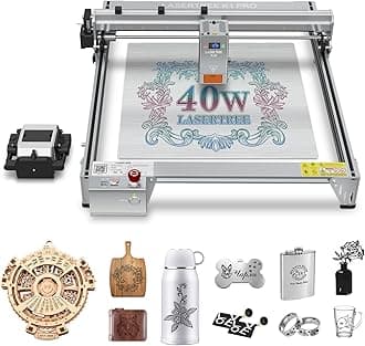 Laser Engraver Machine, 40000mW(40W+) Output Power Laser Cutter with Air Assist Pump Kit, High Precision Laser Cutter and Engraver for Wood and Metal, Paper, Acrylic, Glass, Class 4