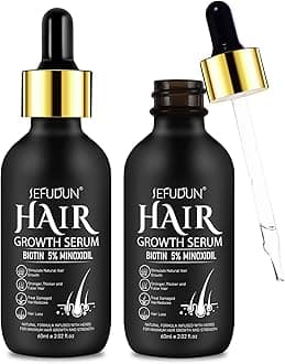 2Pack 5% Minoxidil for Men & Women, Minoxidil for Women Hair Growth, Minoxidil for Men Beard, Natural Hair Regrowth Treatment for Hair Loss Hair Thinning, Thicker Fuller Healthier Hair
