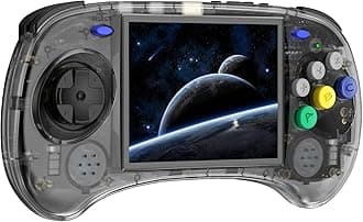 RG ARC S Retro Handheld Game Console , Single Linux System with 128G SD Card 4541 Games Support 5G WiFi 4.2 Bluetooth Moonlight Streaming and TV Output (Transparent Black)