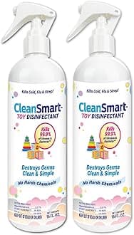 Toy Disinfectant Spray Kills 99.9% of Viruses and Bacteria, Rinse Free, 16 oz Bottle, (Pack of 2)