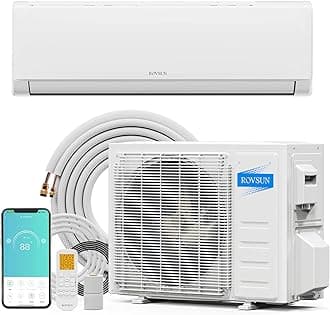 12000 BTU Wifi Enabled Mini Split Air Conditioner & Heater with Inverter, 21 SEER2 Energy Saving 115V Ductless Split AC Unit with Pre-Charged Condenser, Heat Pump & Installation Kit