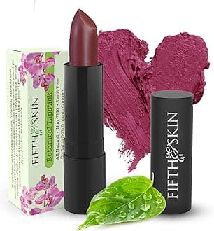 Fifth & Skin BOTANICAL Lipstick (CHERRY) | Vegan | Natural | Organic | Certified Cruelty Free | Paraben Free | Petroleum Free | Healthy | Moisturizing | Vibrant Color that's Good for your Lips!