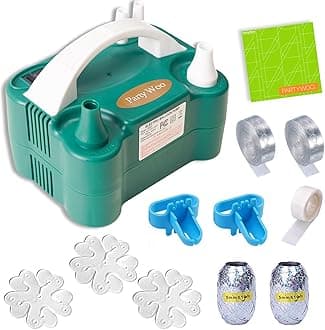 PartyWoo Electric Balloon Pump 220V-240V 600W Electric Portable Dual Nozzle Air Pump for Balloons Blower Pump Inflator for Birthday Graduation Wedding Baby Shower Gender Reveal Party Decoration