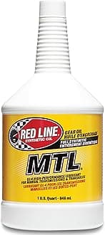 Red Line 50204 SAE 75W80 API GL-4 Manual Transmission and Transaxle Lubricant (MTL) Car Gear Oil - 1 Quart