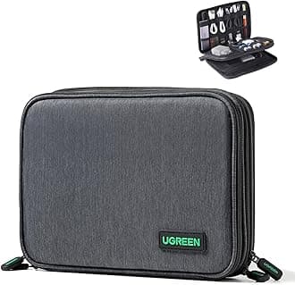UGREEN Travel Accessories, Portable Bag Electronics Organiser Large Capacity Tech Pouch Compatible with Small Gadget USB Charging Cable Charger Adapter Power Bank Hard Drive SD Card(M)