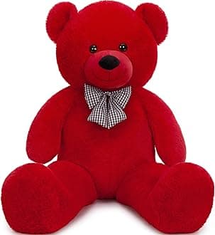 MaoGoLan Giant Teddy Bear Stuffed Animal 47inches,Red Classic Big Teddy Bear Plush Toy,Adorable and Fluffy Teddy Bear Gift for Christmas,Valentines Day,Baby Shower,Birthday,or Long Distance