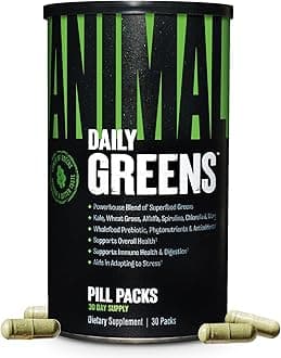 Animal Daily Greens Pill Packs - Kale, Wheat Grass, Alfalfa & More - Convenient Prebiotic and Probiotic Superfood Blend for Superior Digestion, Gut Health, and Immunity For Men & Women - 30 Day Supply