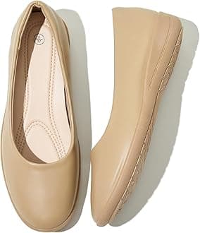 Women's Flats Comfortable Black Flats Shoes Women Round Toe Ballerina Flats Leather Dress Shoes Work Flats for Office