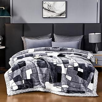 LGYKUMEG 9lb Heavy Mink Blanket 79"x91",Plush Fleece Throw Korean Blanket,Super Soft and Warm,2 Ply Raschel Bed Blanket