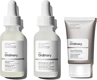 Acne Collection - Skin Care Bundle Set For Oily, Acne Prone Skin - Salicylic Acid 2% Solution, Niacinamide 10% + Zinc 1%, Natural Moisturizing Factors + Beta Glucan