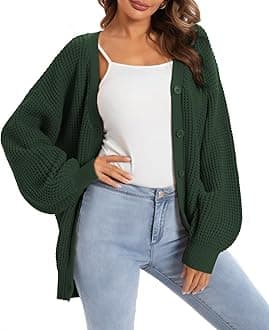 Cardigan Sweaters for Women 100% Cotton Button-Down Oversized Knit Outerwear Fall Tops for Women 2026