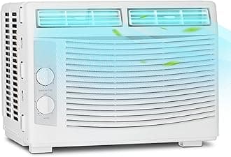 Window Air Conditioner with Dehumidifier, 115V Small Window AC with 3 Speeds, Panel Control, and 24H Timer for Apartment, Dorm (5000 BTU-Remote)