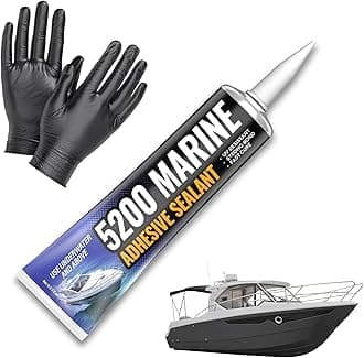 5200 Marine Sealant - Fast-Cure, High-Bond, UV-Resistant Underwater Marine Adhesive Sealant for Boats, Hulls, Decks, and RVs - with Gloves, Nozzle, White 3 oz