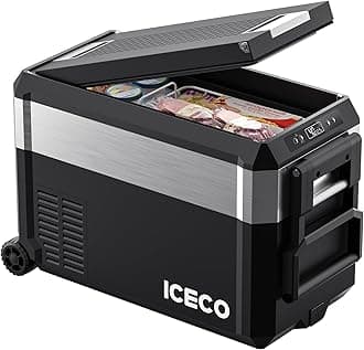 - ICECO JP40 Pro 12 Volt Car Refrigerator, Portable Fridge Freezer for Camping, Car Fridge Powered by SECOP, 12V refrigerator for Car & Home, DC 12/24V, AC 110/240V, Multi-directional Lid