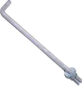 Hard to Find Fastener Hot Dip Galvanized Anchor Bolts, Sturdy Steel Anchors for Concrete, Cement, Asphalt in Construction, 5/8-11 x 16, Pack of 10