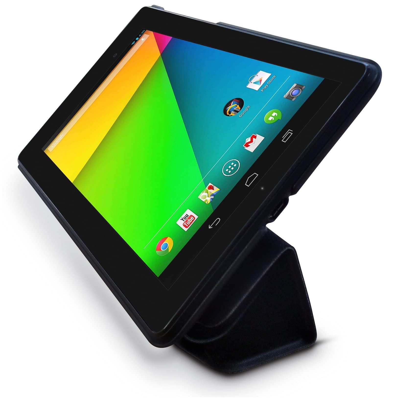 Google Nexus 7 2 (2013) Multi-Angle Super Slim 'Frameless' Case with Auto Sleep Wake Sensor by LuvTab® (BLACK)