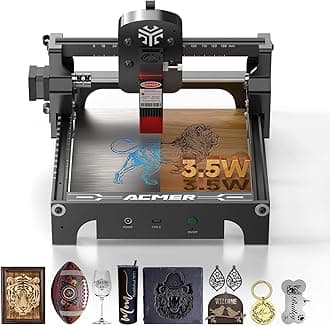 S1 Laser Engraver for Beginner Mini Laser Engraving Machine for Wood, Leather, Plastic, Laser Class4 (Black, 3500mW)