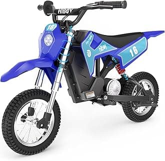 Hiboy DK1 Kids Electric Dirt Bike, 300W Off-Road Electric Motorcycle,25KM/H Max Speed & 22KM Long Range,3 Speed Modes Motorcycle for Kids Ages 3-10, Dual Suspension,Safe & Durable