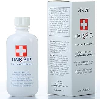 REXSOL Hair Aid Hair Loss Treatment | Stimulates Hair Growth | With pure Vitamin C & E | Yeast Cell Derivatives | Ginseng, Rosemary, Burdock & Ginkgo Biloba Extract. (150 ml / 5 fl oz)