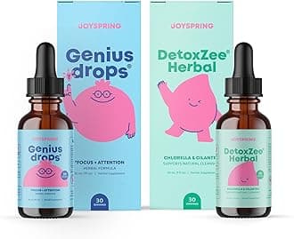 Genius Drops & DetoxZee Herbal Bundle | Kids Vitamins Naturally Sourced, Non-GMO, Non-Alcoholic Liquid Formula, Immunity Health Support | Vegan & Vegetarian Supplements
