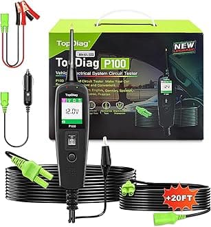TopDiag P100 Automotive Circuit Tester 12V 24V Power Circuit Probe Tester, Car Electrical Test Tool Kit AC DC Digital Voltage Tester, Auto Diagnostic Kit for Vehicle Trailer Truck Motorcycle Boat