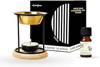 - Aromafume Exotic Essential Oil Burner | Oil Diffuser with Candle | Brass Burner with 10ml Essential Oil