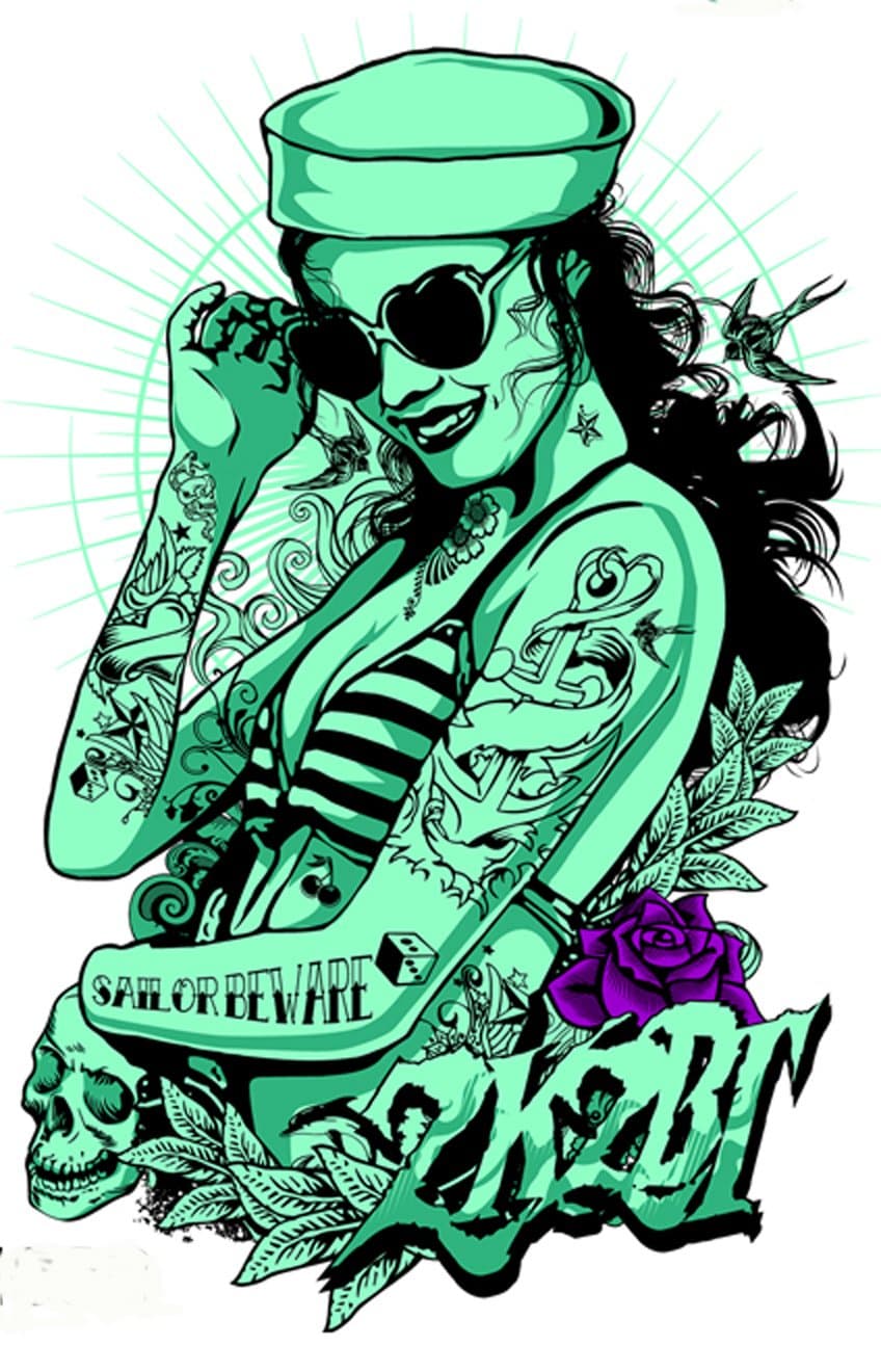 2KOOL TO B TRUE Sailor Beware Patch 3.25" X 2.5"