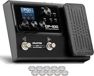 Valeton Multi Effects with Expression Pedal Guitar Bass Amplifier Modeling IR Cabinets Simulation Multi-language Stereo OTG USB Audio Interface GP-100